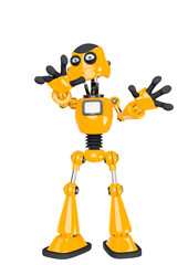 robot cartoon saying hey stop there