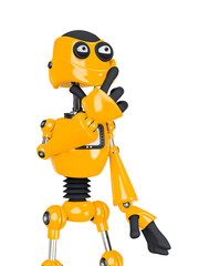 Fototapeta premium robot cartoon thinking about