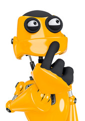 robot cartoon worried