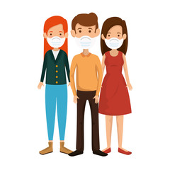 group people using face mask isolated icons vector illustration design