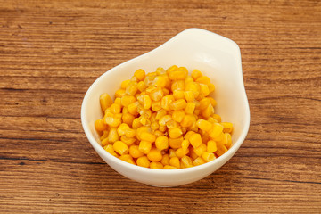 Sweet corn seeds in the bowl