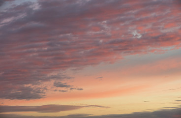 Fototapeta na wymiar Sunset red sky with clouds horizontal background
