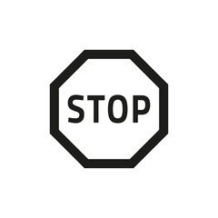 Stop sign icon on white background.
