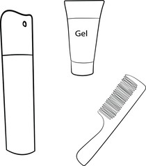 Cosmetics tools set.