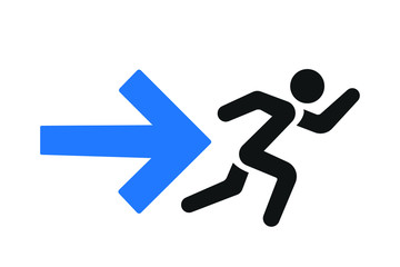 exit icon. running man silhouette