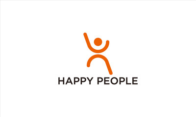 combination of happy and people logo design