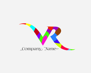 VR letter or VR logo design