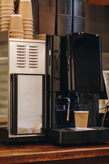 Coffee machine in the cafe