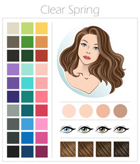 Clear spring. Color type of appearance of women. With a palette of colors suitable for this type of appearance.