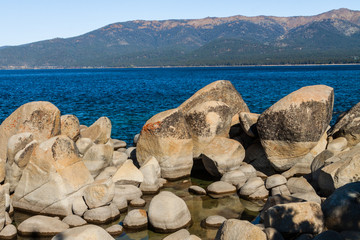 Boulder Filled Pool at Sand Harbor, Lake Tahoe, Nevada, USA