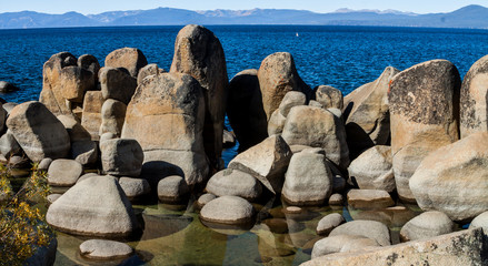 Boulder Filled Pool at Sand Harbor, Lake Tahoe, Nevada, USA