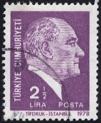 Postage stamps of the Republic of Turkey is offset printing Postal Telegraph and Telephone...
