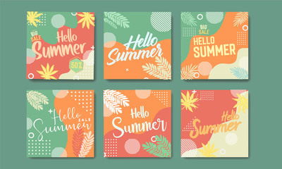 Summer vector design template Instagram