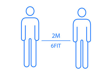 social distance icon. corona virus prevention icon