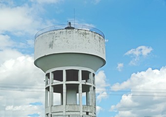 
inactive water reservoir in a village