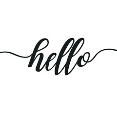 hello motivational print wall art calligraphy typography vector design