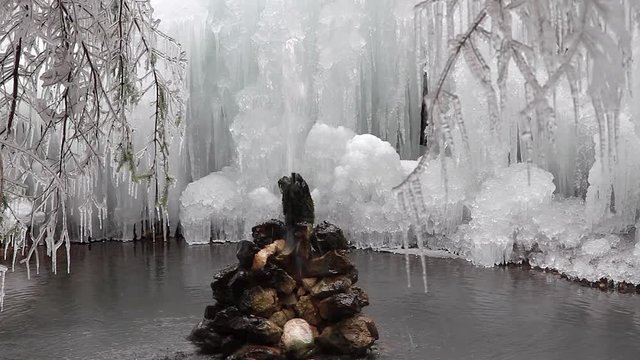 MOJSTRANA, SLOVENIA - JANUARY 2, 2011: Ice and winter frost 