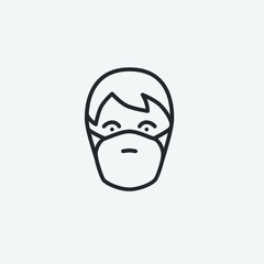 Doctor mask vector icon illustration sign