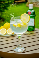 Fresh Gin Tonic with Lemon