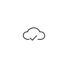 Approved cloud computing icon. Cloud with check sign.