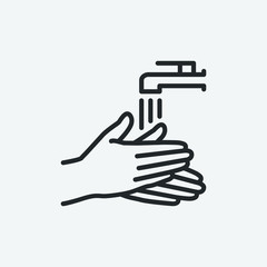 washing hands vector icon illustration sign for web and design
