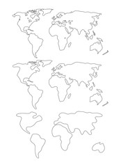 vector set of abstract world maps