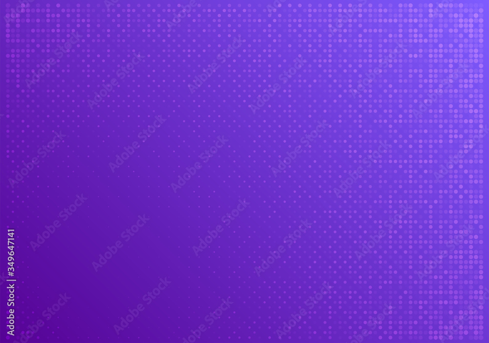 Poster Violet blurred vector background with halftone effect. Smooth pink and purple gradient. Violet background. Halftone wallpaper. Creative backdrop. Vector template. Minimal style. Cover layout template.