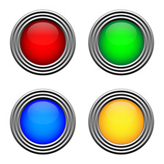 Vector buttons for web design. Four colors.