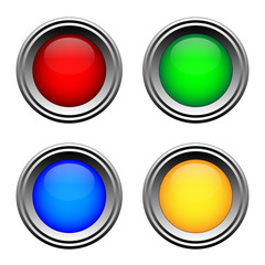 Vector buttons for web design. Four colors.