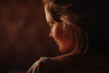 Drawing of a girl illustrated by photography, beautiful portrait