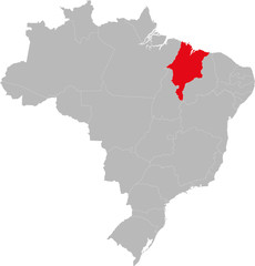 Maranhão state highlighted on Brazil map. Business concepts and backgrounds.