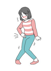 デリケートゾーンのかゆみに悩む女性のイラスト
