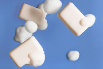 Soap and foam falling