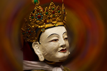 Mystical masks of Tibetan lamas.