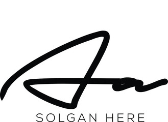 letter AA logo vector signature design