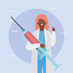 Female doctor with injection vector design