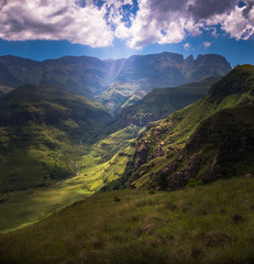 Summer landscape in the Drakensberg Mountains South Africa