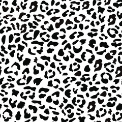 Abstract design of seamless leopard animal skin pattern.Black and white seamless camouflage background. Leopard, Jaguar, Cheetah, Panther fur. Print