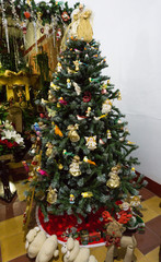 Christmas tree decorated with angels