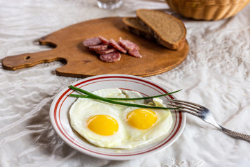 a wooden plank, apples, background, beef, bread, breakfast, chicken, cholesterol, cook, cooked, cooking, crystal vase, cuisine, diet, dinner, eat, egg, eggs, flowering apple tree, food, fresh, fried, 