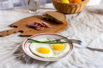 a wooden plank, apples, background, beef, bread, breakfast, chicken, cholesterol, cook, cooked, cooking, crystal vase, cuisine, diet, dinner, eat, egg, eggs, flowering apple tree, food, fresh, fried, 