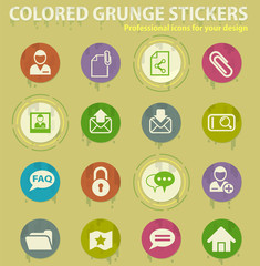 colored grunge icons