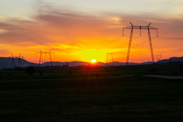 Obraz premium Solar disk at the sunset