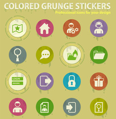 Fototapeta premium forum interface colored grunge icons