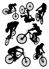 silhouettes of athletes in Bicycle motocross bmx vector