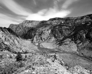 Clarksfork Canyon From Top 2 BW