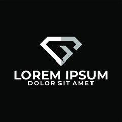 Initial letter G logo template with diamond shape illustration in flat design monogram symbol