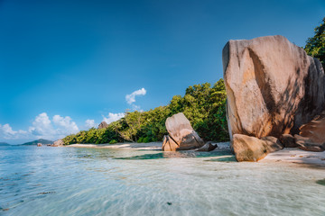 La Digue, Seychelles, Anse Source d'Argent, famous luxury travel vacation destination