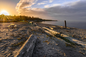 Fototapeta premium Point-No Point Beach-Sunset