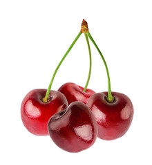 Fresh cherry isolated on white background with clipping path